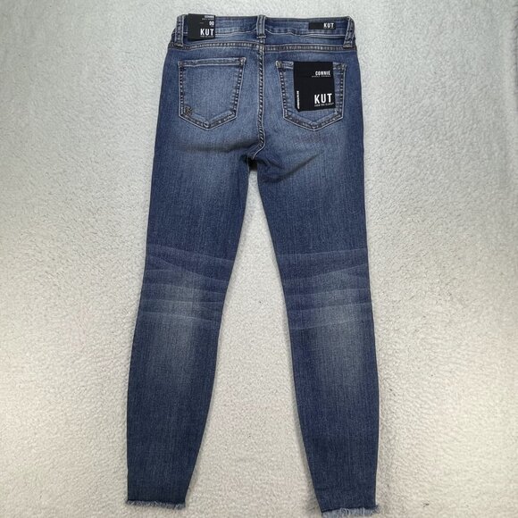 Kut from the Kloth Connie Ankle Skinny Womens 00 Denim Blue Jeans 25x26 NWT - Picture 4 of 16